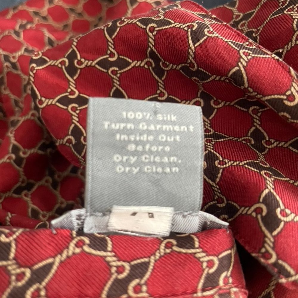 Ann Taylor 100% Silk Red Blouse 4P - Picture 3 of 5